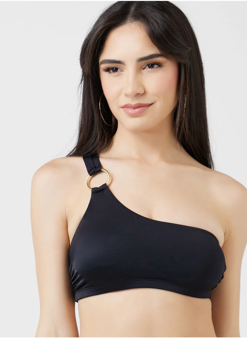 Dorina One Shoulder Lace Detail Swim Top