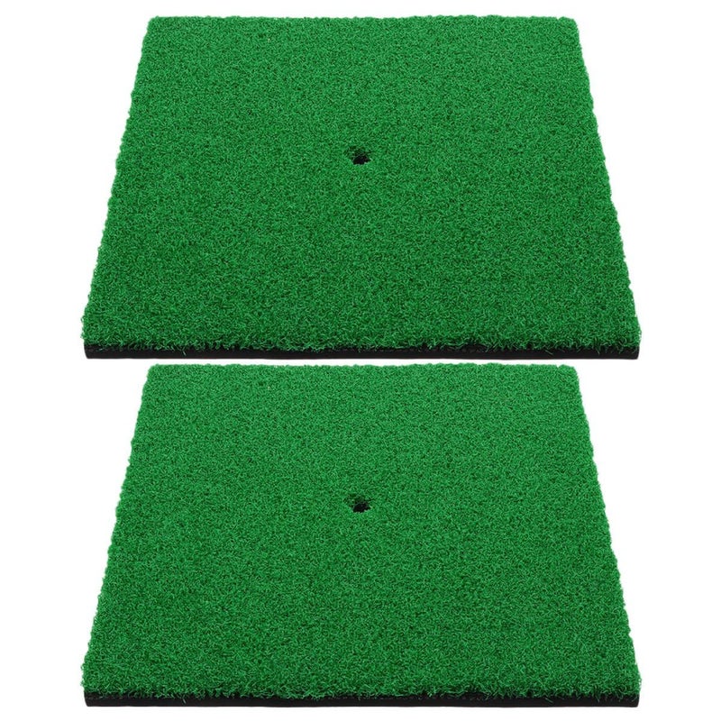 IMIKEYA 30x30cm Golf Practice Mat 2 Pack Simulation Grass Turf for Indoor Outdoor Training - Image 2