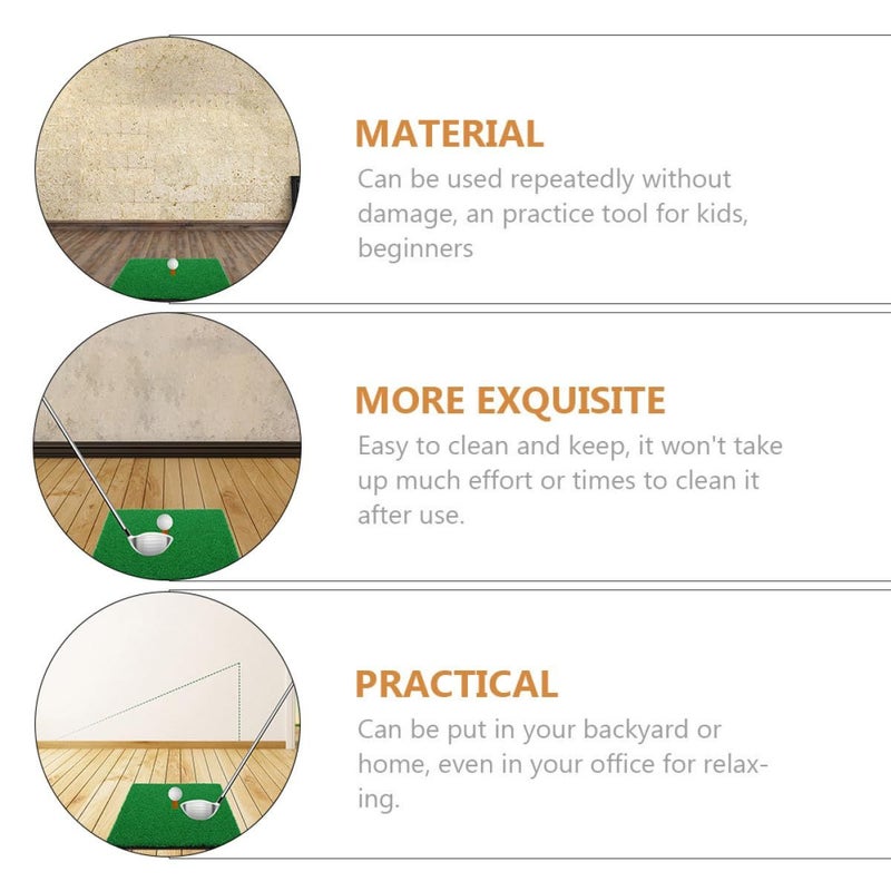 IMIKEYA 30x30cm Golf Practice Mat 2 Pack Simulation Grass Turf for Indoor Outdoor Training - Image 4