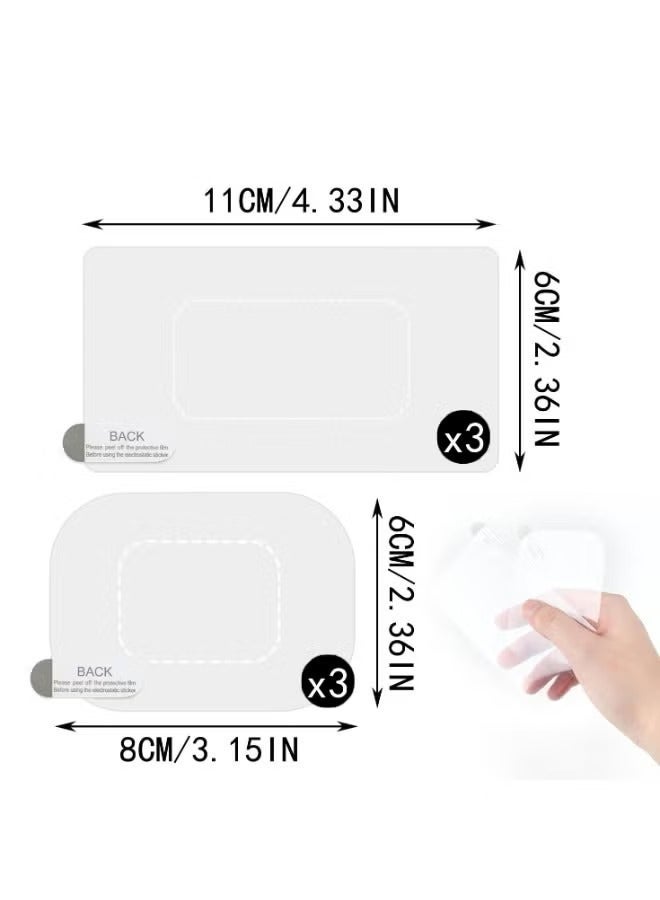 كرونايتي (6 قطع) ملصقات الزجاج الأمامي لمسجل المرور، ملصقات حماية السيارات، غشاء استاتيكي مزدوج الوجه لتثبيت كاميرا السيارة، ملصقات تجليد سيارات، ملصقات صامغات مزدوجة الوجه لحماية زجاج السيارة، ملحقات سياره، اكسسوارات سيارات هيونداي، زينة سيارات داخليه، اكسسوار سيارة داخلية، حماية ابواب السيارة، مستلزمات سيارة - Image 2