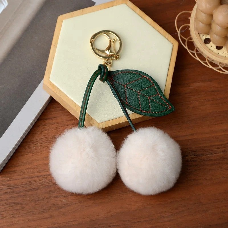 Y&D Plush Fruit Cherry Keychain – Stuffed Animal Toy, Soft & Cuddly, Lovely Fashion Accessory, Generous Warm Gift for Kids and Teens - Image 4