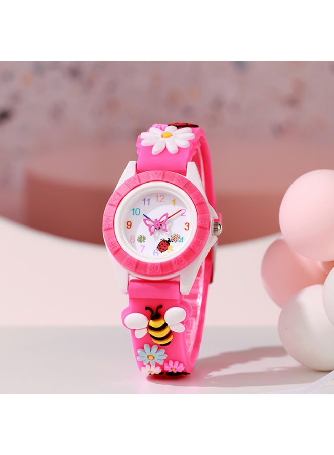 QUARTZ 4pcs Kids  Watch Bracelet with 3D Cartoon Silicone Children Toddler Wrist Watch Bangle Little Child Toys for Girls Kids - Image 2