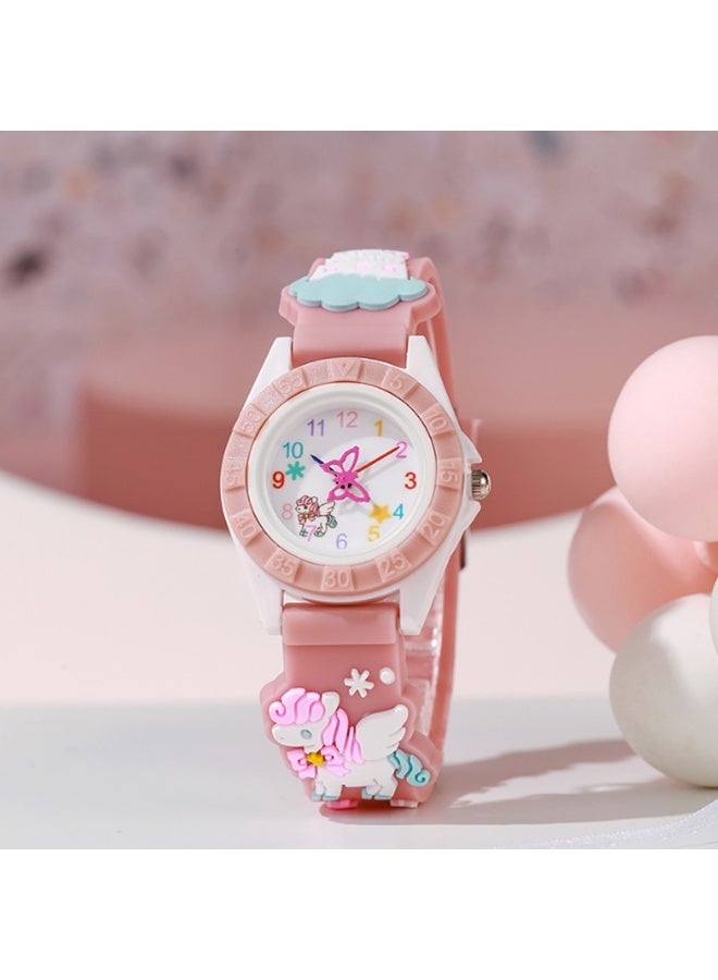 QUARTZ 4pcs Kids  Watch Bracelet with 3D Cartoon Silicone Children Toddler Wrist Watch Bangle Little Child Toys for Girls Kids - Image 4