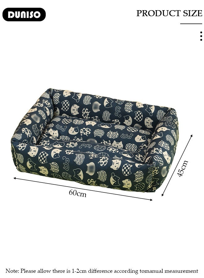 DUNISO حصيرة حيوانات أليفة مربعة شبكة سرير للكلاب والقطط قابلة للإزالة والغسل وسادة مزدوجة الجوانب متاحة كيس نوم للقطط الكبيرة والصغيرة مأوى الحيوانات الأليفة - Image 2