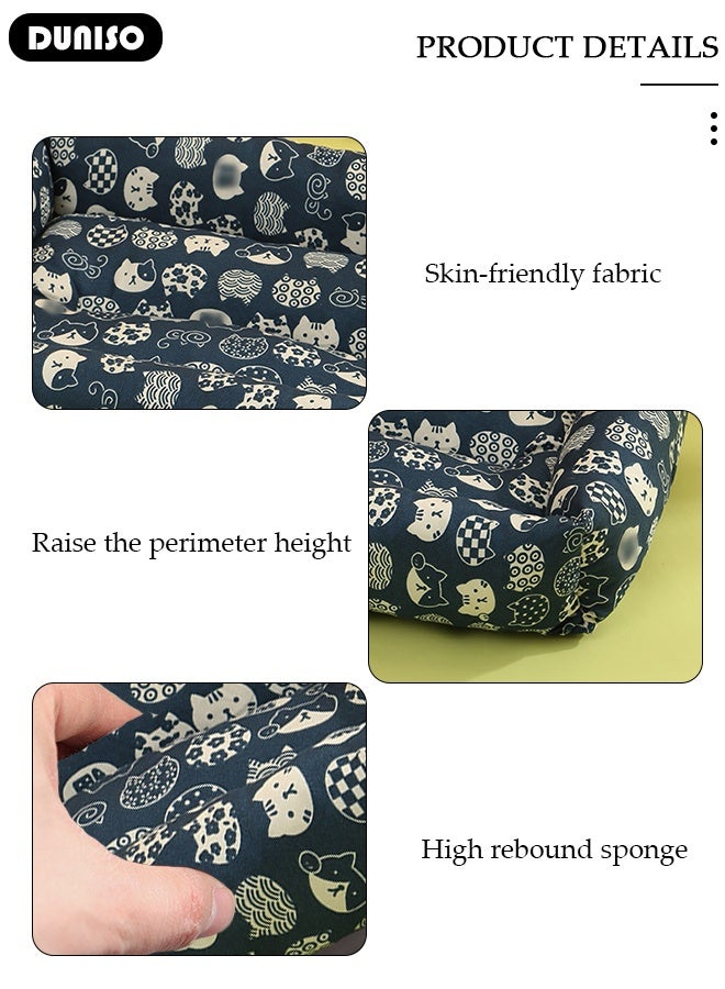 DUNISO حصيرة حيوانات أليفة مربعة شبكة سرير للكلاب والقطط قابلة للإزالة والغسل وسادة مزدوجة الجوانب متاحة كيس نوم للقطط الكبيرة والصغيرة مأوى الحيوانات الأليفة - Image 5