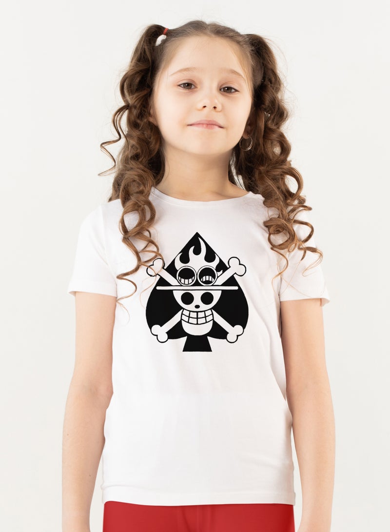 Fashion World Cotton T-shirt Printed with High-quality Anime One Piece ACE - Image 1