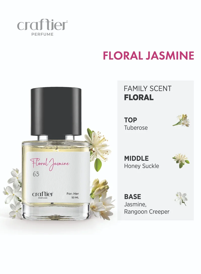 Craftier Perfume Inspired-Bloom FLORAL JASMINE - Inspired of-BLOOM, Eau De Parfum for Women - 50ml, Long Lasting Floral Fragrance Upto 24 Hrs, Travel Size Women's Perfume for Women | Best Price UAE