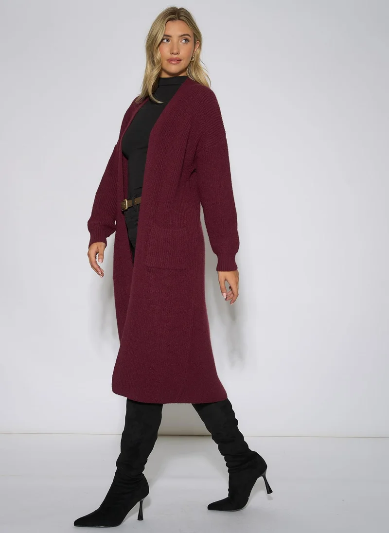 Gini London  Mulberry Edge To Edge Longline Knit Cardigan for Women | Best Price UAE