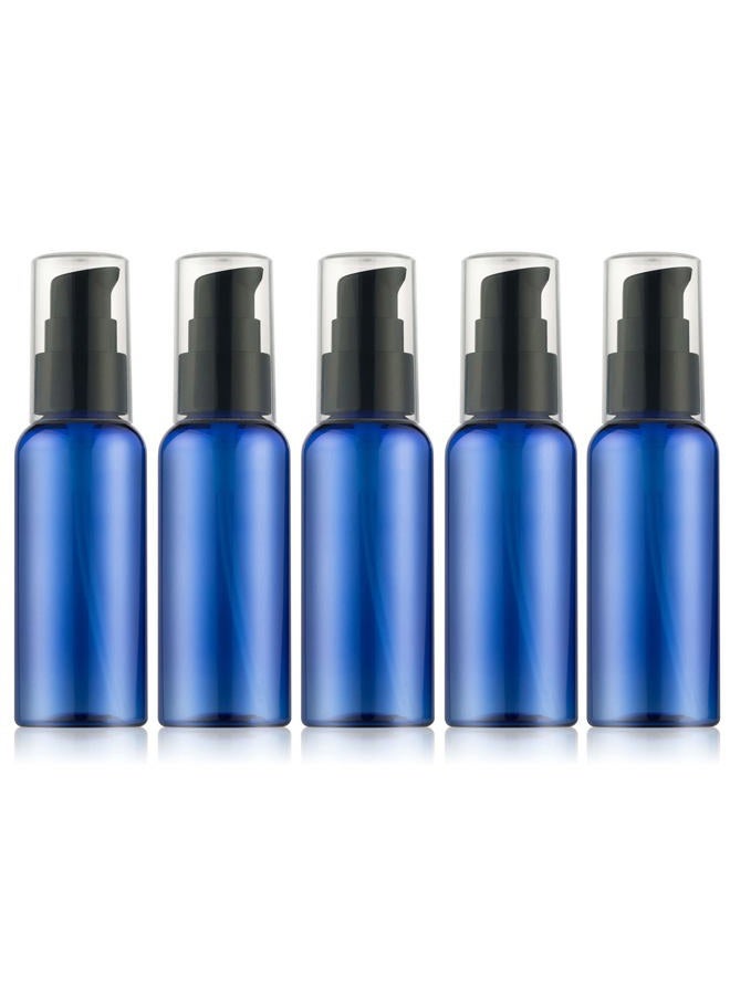 RAYNAG 5 Pack Empty Refillable Plastic Pump Bottle Ideal for Lotion Cream Essential Oil Travel Small Container,50ml/1.7oz - Image 1