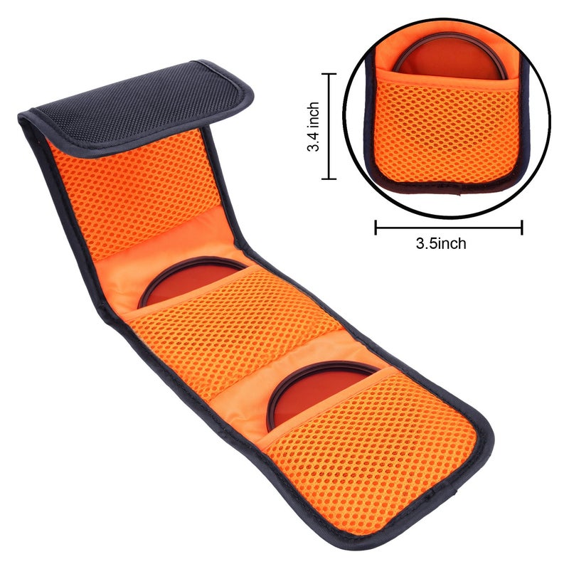 Sunmns 3 Pocket Camera Lens Filter Carry Case Bag Pouch for Filters 25 mm to 77 mm - Image 4