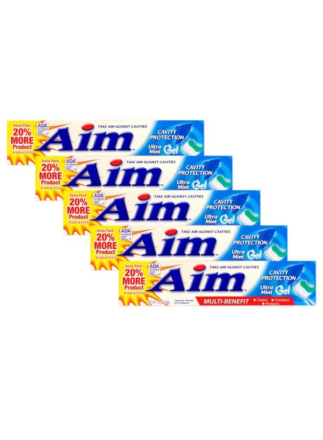 Aim Multi-Benefit Ultra Mint Cavity Protection Gel- 5.5 Oz (Pack Of 5) - Image 1