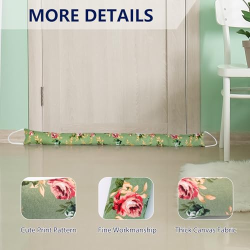 CERAYOU 2 Pack 36 Inch 2.8 Inch Wide Slim Under Door Blocker Door Draft Stopper, Bottom Blocker Weighted Gap Filler Saving Energy Sound Air Noise Light Stopper Canvas Cotton Cartoon Print 2.2Lb - Image 5