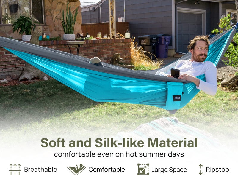 Kootek Kootek Camping Hammock 400 lbs Capacity, Camping Essentials, Lightweight Portable Single Hammock with Tree Straps, Camping Gear for Outside Hiking Camping Beach Backpack Travel  - Image 5
