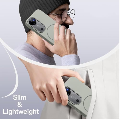 KARWAN®️Magnetic Ultra Slim-Fit Back Case Cover for Vivo V30 |Hard PC Case Cover| Ultra-Thin & Light Weight with [Ultra Premium Feel] Case for Vivo V30(6.8")(Grey) - Image 3