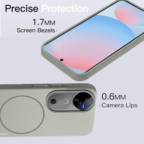 KARWAN®️Magnetic Ultra Slim-Fit Back Case Cover for Vivo V30 |Hard PC Case Cover| Ultra-Thin & Light Weight with [Ultra Premium Feel] Case for Vivo V30(6.8")(Grey) - Image 4