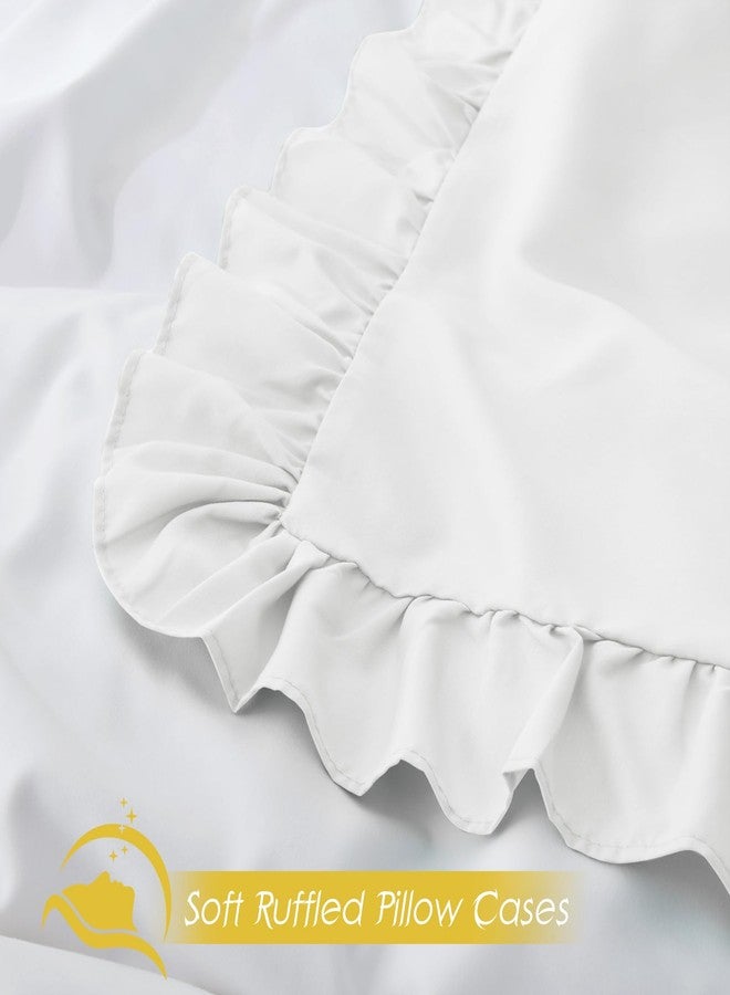 Cobedzy Ruffled Pillow Cases Set of 1, White Body Pillow Shams Brushed Microfiber Edge Ruffled Soft Pillow Cover with Envelope Closure for Bedding Decor (20"x54") - Image 5
