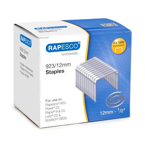 Rapesco 923 Type 1/2" Galvanised Staples, Box of 4,000 (S92312Z3) - Image 1