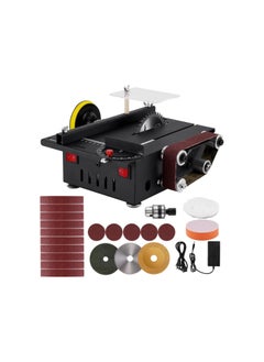 silvercnc Mini Multifunctional Table Saw 300W 0.8 Cut Depth, 1.2” x 16” Belt Sander 6” Disc Sander for Crafts Wood Stone Cutting and Grinding, w/ 10 Sanding Belts and 5 Sandpapers  - Image 1
