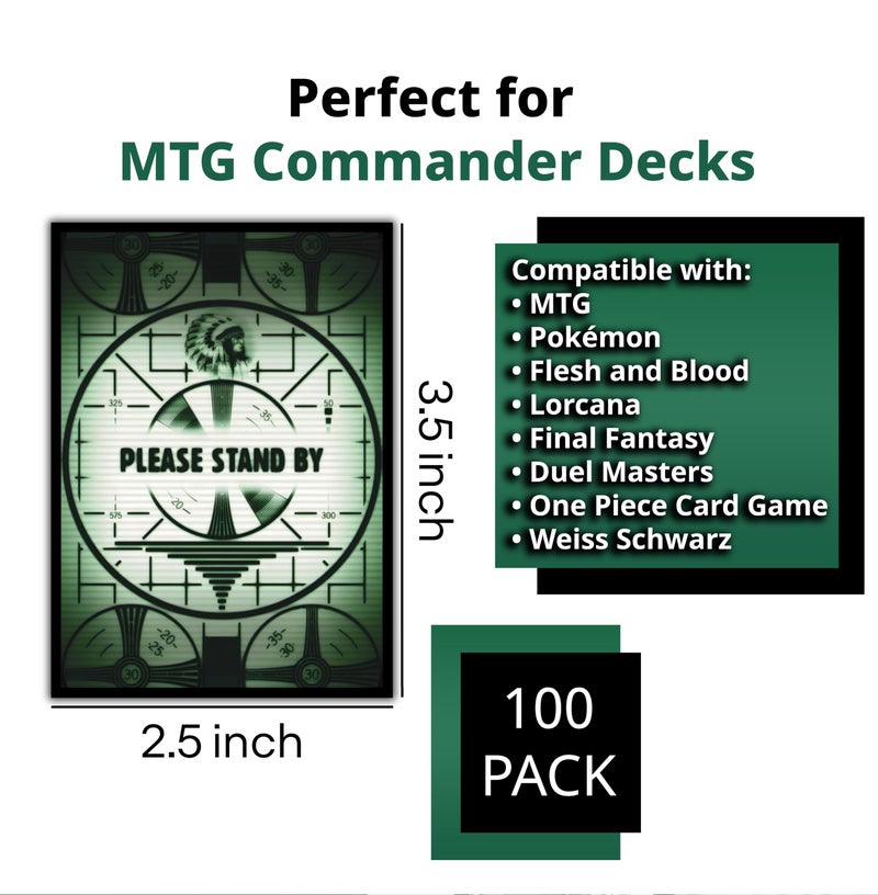 Digital Sorcery Studio Please Stand by Card Sleeves - 100 Pack for MTG, Magic The Gathering, TCG Decks & More, Standard Size Card Sleeves for Trading Card Protection - Ideal for MTG Commander & Fallout Decks - Image 4