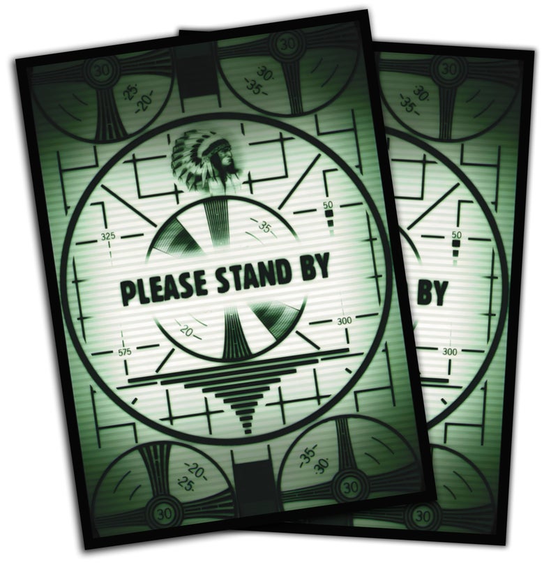 Digital Sorcery Studio Please Stand by Card Sleeves - 100 Pack for MTG, Magic The Gathering, TCG Decks & More, Standard Size Card Sleeves for Trading Card Protection - Ideal for MTG Commander & Fallout Decks - Image 1