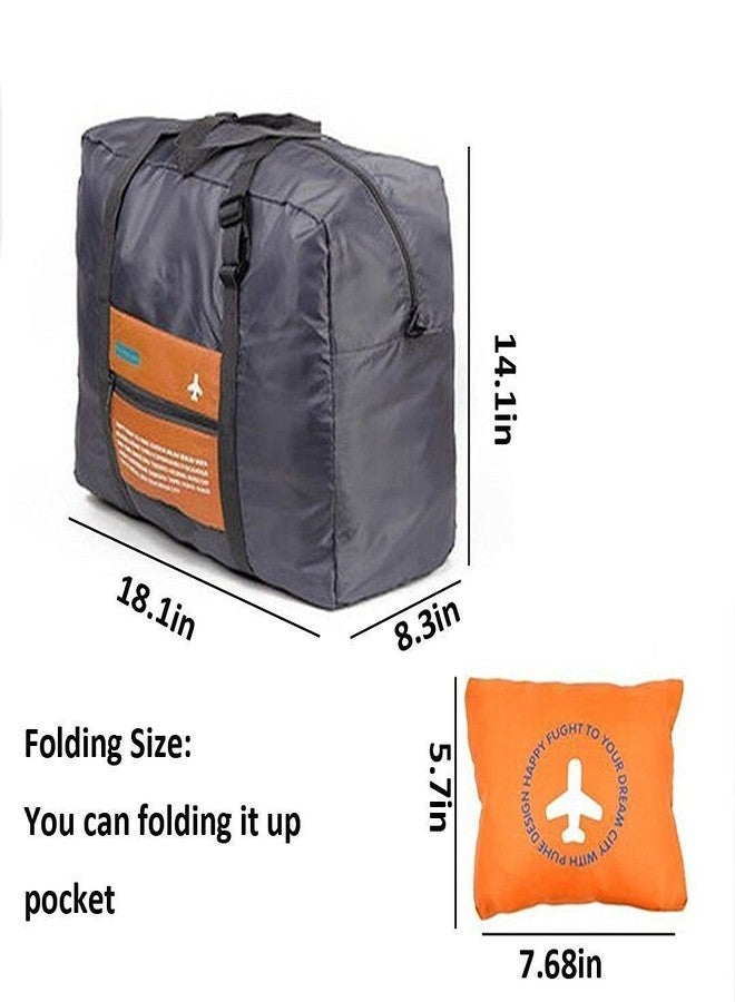 Prachit Women's & Men's Nylon Foldable Waterproof Travel Duffel Bag Folding Luggage Shopping Bag Water Resistant Sports Gym Carry-On Compression Pouch with Shoulder Straps Zipper Closure (Multi Color) - Image 4