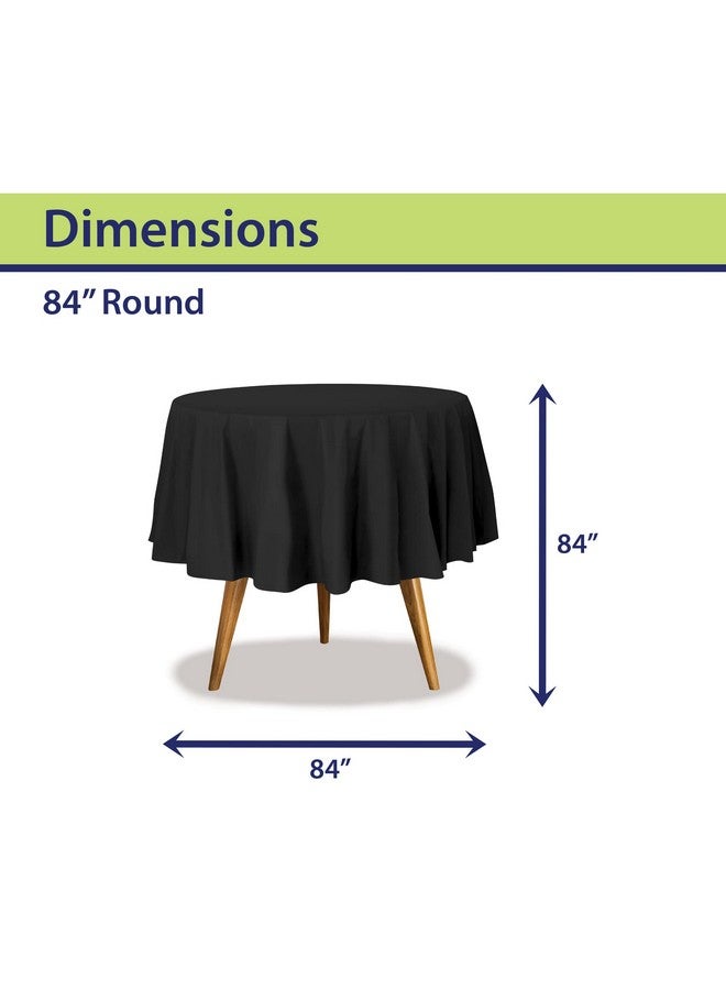 Party Dimensions مفرش طاولة بلاستيكي أسود قابل للتصرف للطاولات المستديرة (12 عبوة) 84 بوصة مفرش طاولة للحفلات، الفعاليات والزفاف، داخلي وخارجي، غطاء طاولة بلاستيكي - Image 2