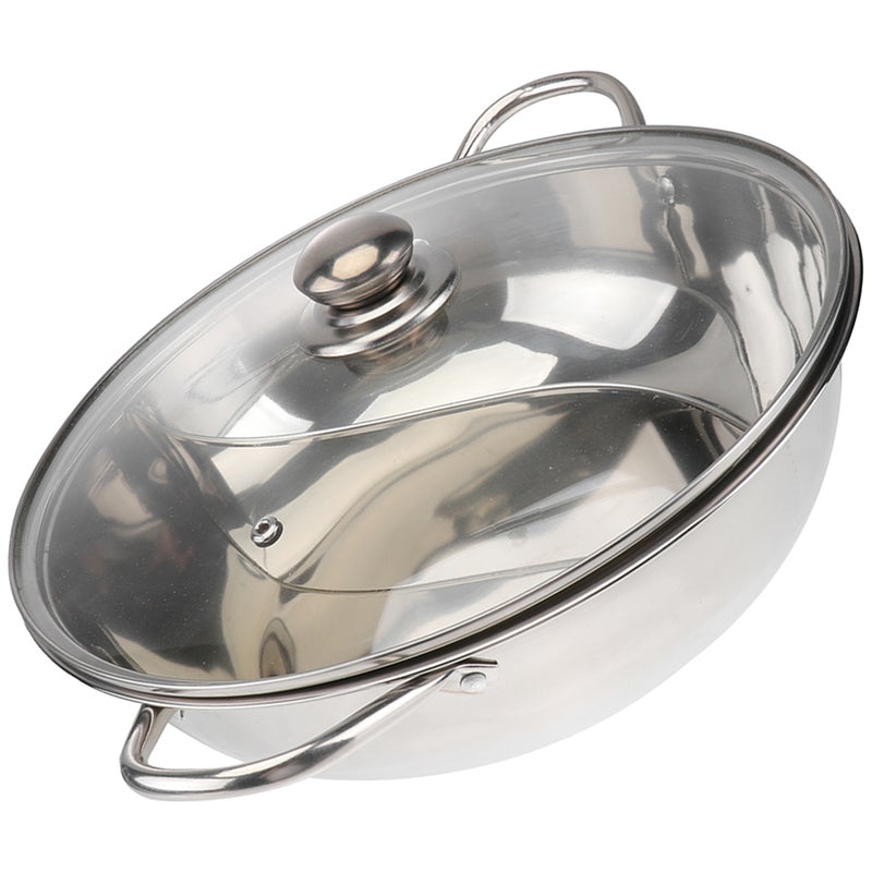 Stainless Steel Shabu Hot Pot Divider Home Hot Pot with Cover for Induction Cooktop - Image 1