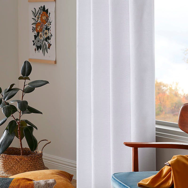 Bedding Craft White Curtains White Cotton Curtains Curtains  White Curtain Curtains & Drapes White Cotton Curtains  Drapes White Curtains 108 inches Long & 50"" Wide - Image 4