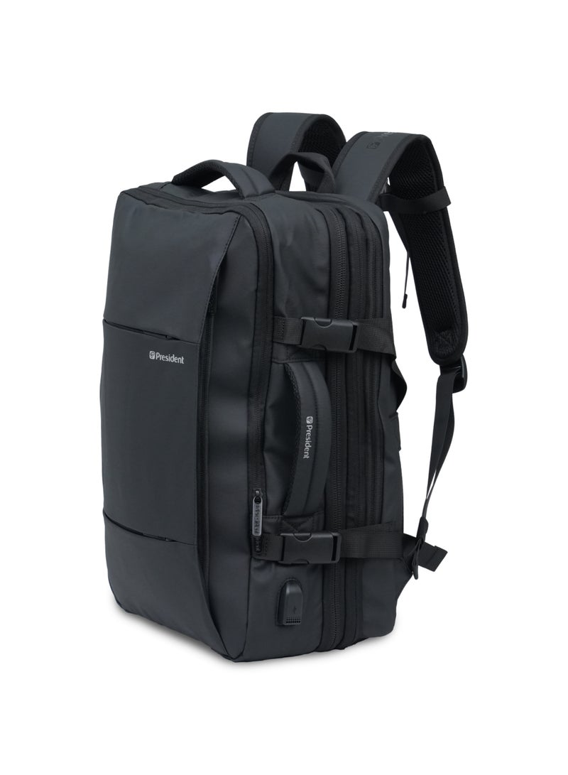 PRESIDENT Backpack Business Travel Durable Backpack with USB Charging Port Waterproof Fashionable Multifunctional College School Backpack for Men Women Camping Hiking Outdoor Sports ( Black ) BPP1908 - Image 5