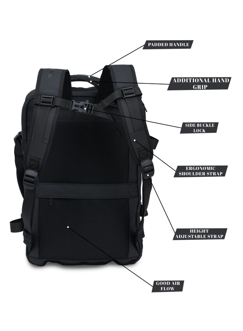PRESIDENT Backpack Business Travel Durable Backpack with USB Charging Port Waterproof Fashionable Multifunctional College School Backpack for Men Women Camping Hiking Outdoor Sports ( Black ) BPP1908 - Image 3