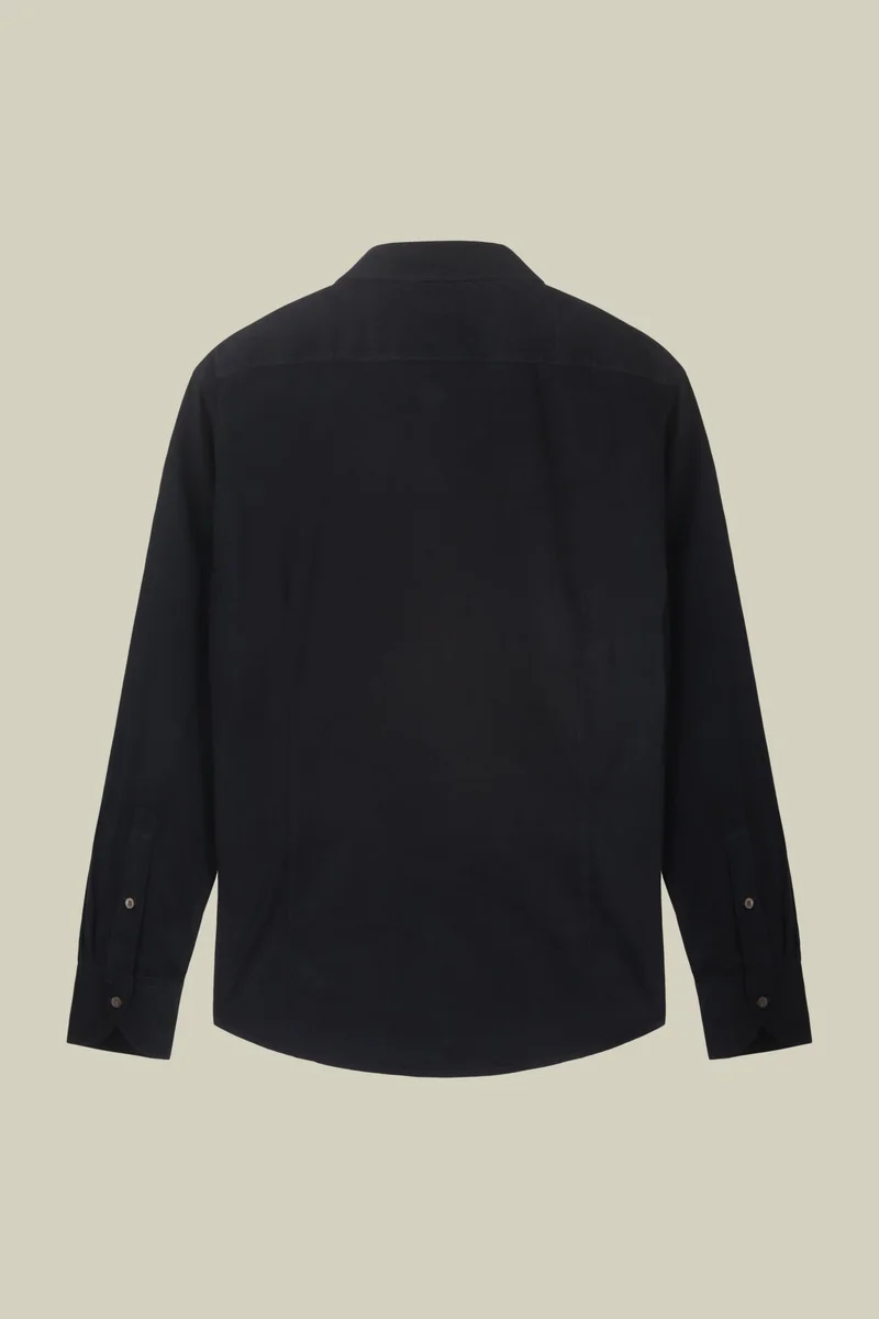Doppelganger Blue Men's casual shirt in 100% cotton 1000 Stripe velvet fabric plain colour - DK Blue for Men | Best Price UAE