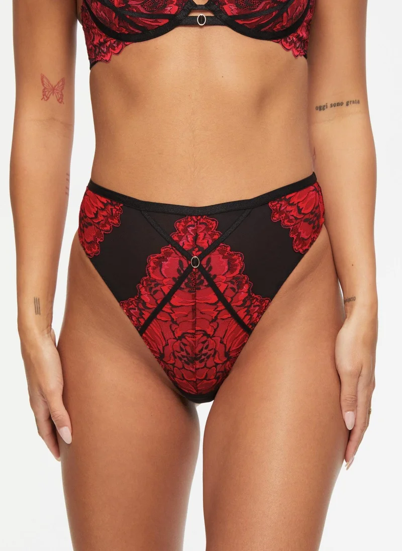 Ann Summers Ann Summers Nightfall High Waist Thong Black/Red