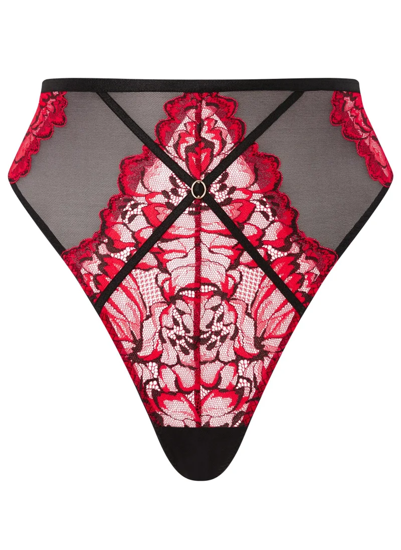 Ann Summers Ann Summers Nightfall High Waist Thong Black/Red