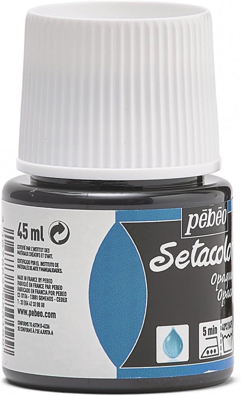 PEBEO Setacolor Opaque Fabric Paint - 45ml Bottle in Black Lake - Image 4