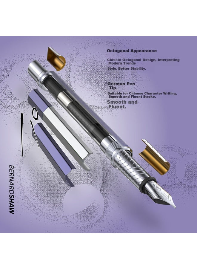 Bernard Shaw Lavender Purple Fountain Pen Luxury Gift Box Set For Business Office Signing Teacher Graduation Female Lover Male Birthday Gift Giving Qixi - Image 3