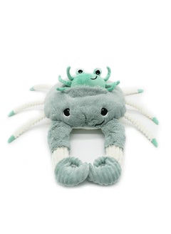 Les Deglingos Cassecou Crab Mom & Baby Plush Toy - Mint Green, Soft Corduroy, Eco-Friendly, Ideal for Babies & Toddlers  - Image 3