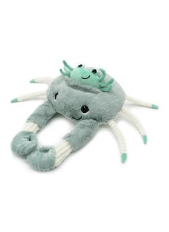 Les Deglingos Cassecou Crab Mom & Baby Plush Toy - Mint Green, Soft Corduroy, Eco-Friendly, Ideal for Babies & Toddlers  - Image 4