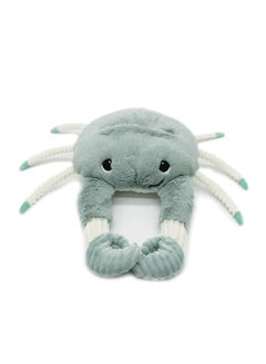 Les Deglingos Cassecou Crab Mom & Baby Plush Toy - Mint Green, Soft Corduroy, Eco-Friendly, Ideal for Babies & Toddlers  - Image 1