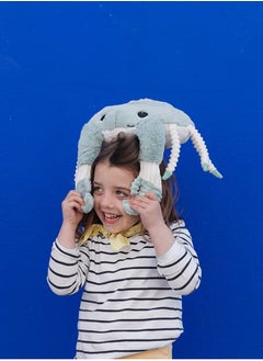Les Deglingos Cassecou Crab Mom & Baby Plush Toy - Mint Green, Soft Corduroy, Eco-Friendly, Ideal for Babies & Toddlers  - Image 2