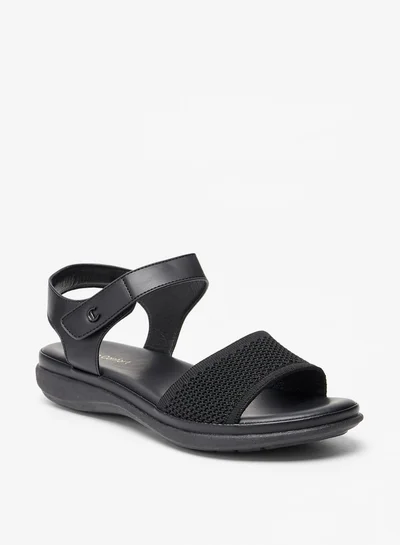 Le Confort Women's Solid Ankle Strap Sandals with Hook and Loop Closure