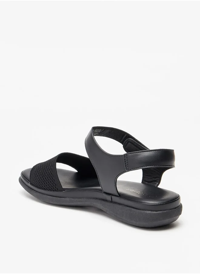 Le Confort Women's Solid Ankle Strap Sandals with Hook and Loop Closure