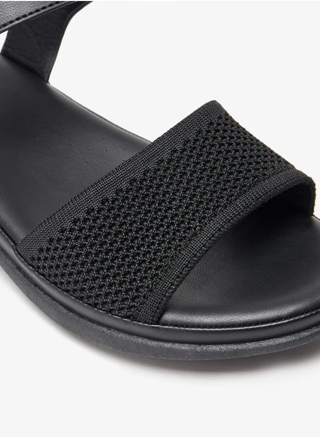 Le Confort Women's Solid Ankle Strap Sandals with Hook and Loop Closure