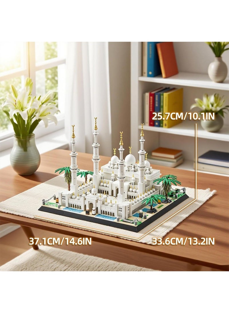 HILUKE Sheikh Zayed Mosque Building Blocks Set Architectural Landmark Model Kit for Adults & Kids, Collectible Display &Education Toy Gift - Image 3