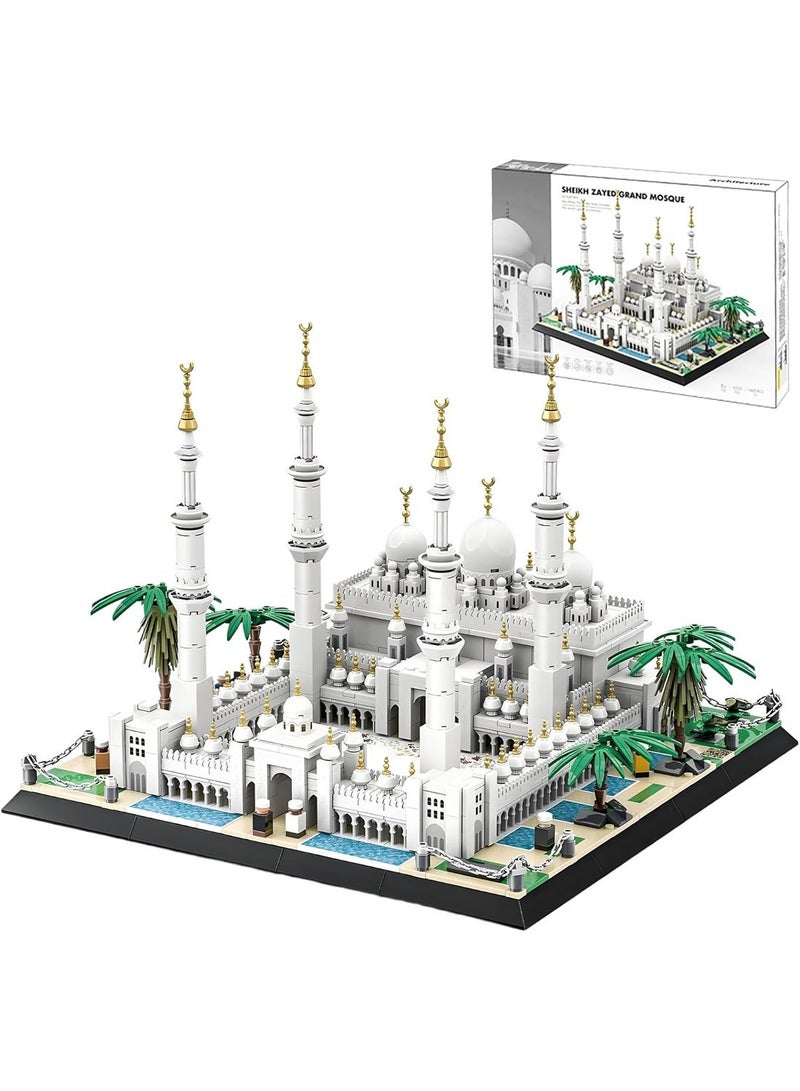 HILUKE Sheikh Zayed Mosque Building Blocks Set Architectural Landmark Model Kit for Adults & Kids, Collectible Display &Education Toy Gift - Image 1