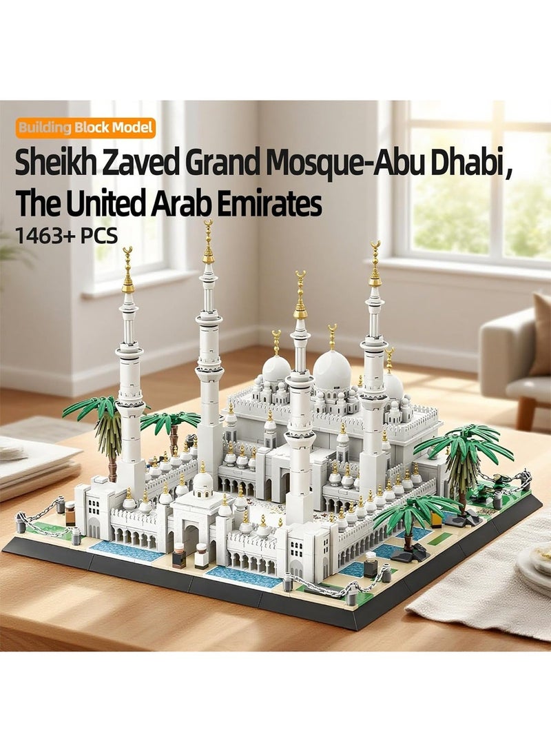 HILUKE Sheikh Zayed Mosque Building Blocks Set Architectural Landmark Model Kit for Adults & Kids, Collectible Display &Education Toy Gift - Image 4