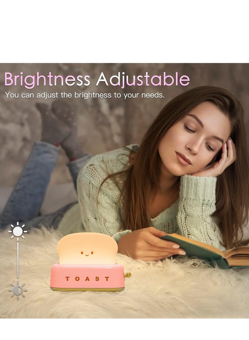 general Toast Night Light for kids, Rechargeable LED Bedside Lamp with Timer, Dimmable, Cute Bread Shape Nightstand Light, Birthday Gift for Boys Girls - Image 3