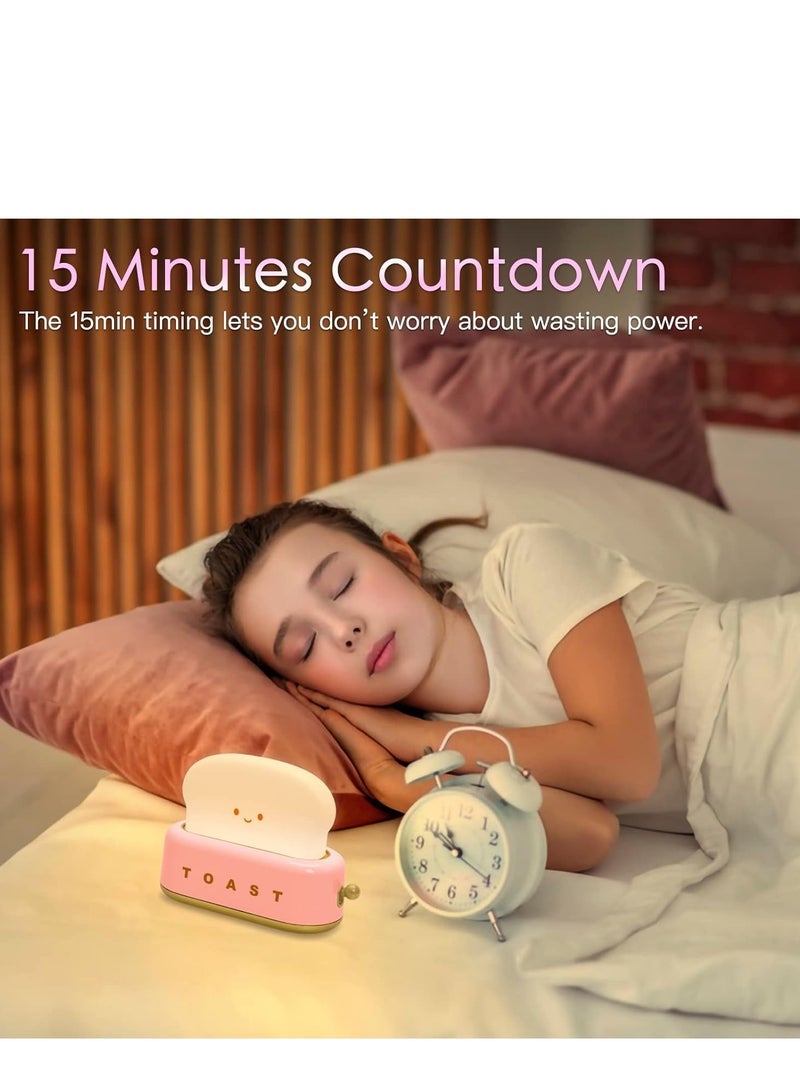 general Toast Night Light for kids, Rechargeable LED Bedside Lamp with Timer, Dimmable, Cute Bread Shape Nightstand Light, Birthday Gift for Boys Girls - Image 4