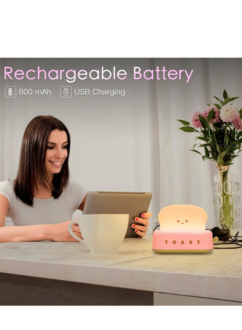 general Toast Night Light for kids, Rechargeable LED Bedside Lamp with Timer, Dimmable, Cute Bread Shape Nightstand Light, Birthday Gift for Boys Girls - Image 5