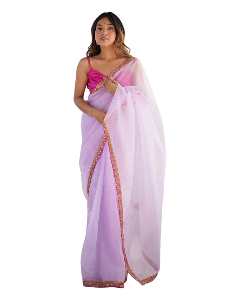 Kaari Organza Sarees for Festive Season | Elegant Sarees for Festive Season | Pastel Shade Sarees - Image 1