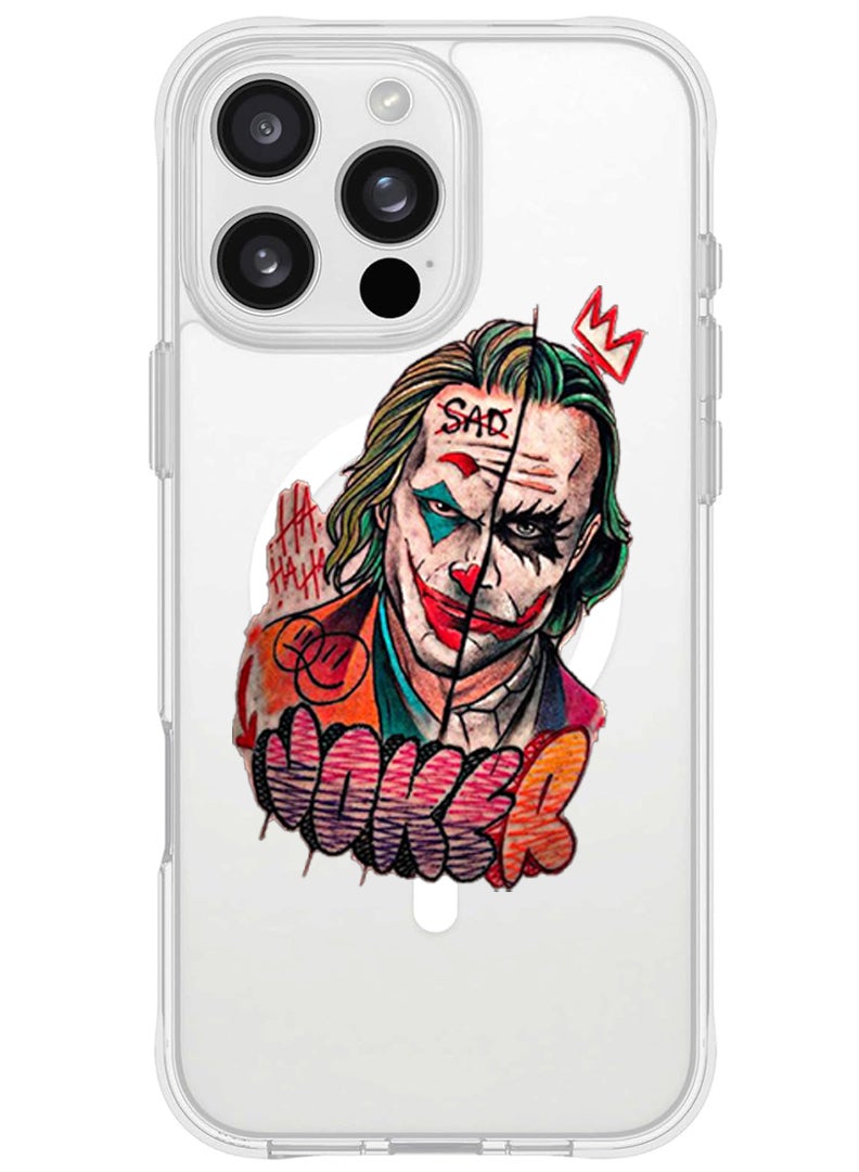 Theodor iPhone 16 Pro Magsafe Magnetic Case for iPhone Compatible with Wireless Charging, Shockproof Phone Bumper Cover - Joker - Image 1